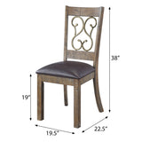 Weathered Cherry and Black Open Back Side Chairs B062P186536