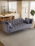 71-inch convertible love seat sofa, American vintage grey velvet material, suitable for small living W1658127032