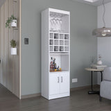 Kevil 71-Inch Tall Bar Cabinet 5-Tier Modern Bar Cabinet with Glass Holder Stemware Rack, Wine B200P188836