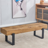 ZNTS 59" Dining Bench, Farmhouse Indoor Kitchen Table, Bed Bench, Industrial Shoe Bench, Entryway WF320038AAE