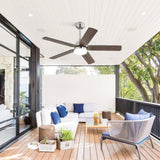 42 Inch Ceiling Fan 5 Blades Noiseless Reversible Dc Motor Remote Control With Led Light W882P254259