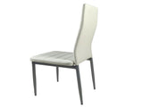 4pcs backrest cushion horizontal sewing decoration PU leather dining chair round tube white cushion 94807308