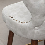 Nevis Mid-century Modern Faux Leather Tufted Nailhead Trim Counter Stool Set of 2, Off-White T2574P165099