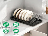 Adjustable Carbon Steel Sliding Cookware Storage Rack, Anti-Rust Pull Out Pan Lid Holder for Cutting 99423598