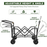 Heavy Duty Collapsible Wagon, Foldable Wagon with Removable Canopy, Foldind Wagon Cart with Wheels 81525186