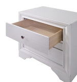 ZNTS Contemporary 1pc Nightstand White Finish Silver Accents Hidden Jewelry Drawer Nickel Round Knob B011P145825