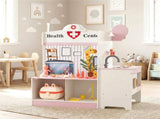 Wooden Kids Doctor Medical Station Playset, 93.9854.6199.06cm 27PCS Medical Tools with ECG Monitor 63342988
