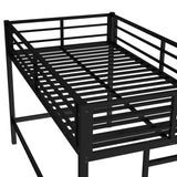 Twin Size Metal Loft Bed, Loft Bed with Easy Climbing Ladder and Guardrails for Kids, Black 13086295