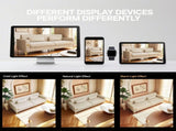 FX-P18-BEModern Beige Sofa Couch for Living Room, 85.83" Upholstered 3-Seater Sofa with Metal W57649843