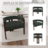 COOLMORE Modern Accent Chair Teddy Upholstered Armchair with Open Back 3 Legs Barrel Dining Chair W395P233455