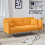 70-inch teddy fleece sofabed, convertible futon sofabed with adjustable arms and backrest, modern W2290P257425