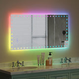 ZNTS 48X24 inch LED Bathroom Mirror with Lights Backlit RGB Color Changing Lighted Mirror for Bathroom W1820122114