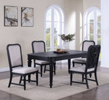Beautiful Traditional 2pc Dark Brown Finish Gray Upholstered Fabric Seat Back Cushion Dining Chair B011P165074