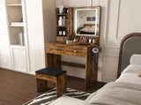 Modern small Vanity Desk ,featuring 3 modes of LED lighting with adjustable brightness, 3 drawers W509P465834