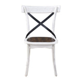 2 Pieces Set Dining Side Chair Rustic Modern Farmhouse Design Retro Design With Metal X Design W2537P211113