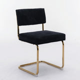 Furniture,Modern Dining Chairs Corduroy Fabric,Gold Metal Base, Accent Armless Kitchen Chairs 03193640