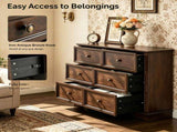 () Double-Row 6-Drawer Chest Painted MDF Drawer Unit Painted Drawer Dresser 71136412