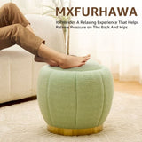 Storage Ottoman, Modern Round Floral Footrest with Soft Padded Seat, Teddy Velvet Footstool, Accent 38992663