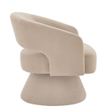 Modern Swivel Barrel Chair, Upholstered Velvet Round Accent Chairs,360 Degree Comfy Swivel Chair W2186P178775