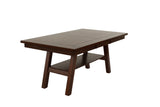 ZNTS Dining Table Rectangle Dining Table w Shelve 1pc Table Only Rubber wood Dark Walnut Finish Dining B011P192196