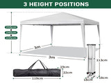 3 x 3m Two Doors & Two Windows Practical Waterproof Right-Angle Folding Tent White 31516518