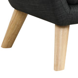 Fenix 19.5"W Gray Linen Kids Chair with Button Tufted Back and Wooden Legs B061P236757