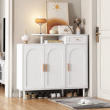 ON-TREND Elegant Shoe Cabinet with Arched Doors and Drawer, Cream Style Storage Sideboard with WF321210AAK