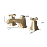 Two Handle Widespread High-arc Bathroom Faucet with Drain Assembly, Brushed Gold W122458935