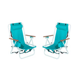 ZNTS Folding Beach Chair Set of 2 for Adults, 4 Position Portable Backpack Foldable Camping Chair with 92694643