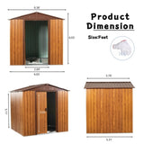 6 Ft. W X 6 Ft. D Metal Storage Shed Appealing horizontal siding in woodgrain with coffee trim to W54071035