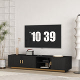 Mid Century Modern TV with LED Lights for 80 Inch TV, Entertainment Center Wooden TV, TV W1321P154003
