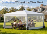 10x10 FT Folding Canopy Tent with 4 Sidewalls, One-Push Central Lock Outdoor Canopy with 2 Clear 43657061