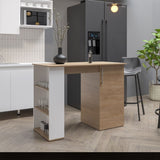 Allen 47" Wide Kitchen Island One Cabinet and Five Shelves, Bar Table, Dinning Table. Pub Table B200P286929