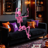 5.5 FT Pink Halloween Skeleton Decor - No Assembly Needed, Integrated Hanging Rope, Playful-Spooky 65148818