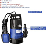 ZNTS 3/4HP 2642 GPH 550W Submersible Dirty Clean Pump Swimming Pool Pond Flood Drain Heavy Duty 54985423