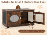2-in-1 Dog Crate End Table - Rustic Brown, 88lbs Capacity, Farmhouse Style, 32.5"x18.5"x23.5" 48731244