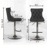 Furniture,Swivel Velvet Barstools Adjusatble Seat Height from 25-33 Inch, Modern Upholstered Chrome 66442886