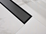 12 Inch Linear Shower Drain with 2-in-1 Flat & Tile Insert Removable Cover, 304 Stainless Steel with 50253508