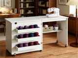 Folding Sewing Table Charging Station & Beginner Mini Sewing Machine Set, Mobile Craft Desk 50636241