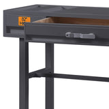 ZNTS Gunmetal Writing Desk with 1 Drawer B062P185696