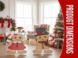 Set of 2 Lighted Gingerbread Man and Candy Cane Christmas Decorations, Pre-lit 2D Holiday Decor with 30550449