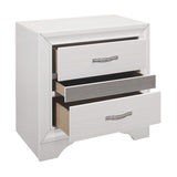 Glamorous Bedroom Furniture 1pc Nightstand of Drawers with Hidden Felt-Lined Jewelry Drawer White B01162539