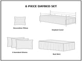 6 Piece Reversible Scalloped Edge Daybed Cover Set Blush Daybed B03597553