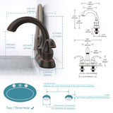 Bathroom Faucet 2-Handle Oil Rubbed Bronze Aerator, Swan Style 4-inch Centerset Vanity Sink T3177P277485