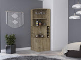 Macadamia 8-Bottle 2-Shelf Bar Cabinet B062P202119