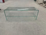 Clear Glass TV Table, Tempered Clear Glass TV Stand for Living Room W1718P242508