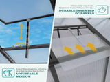 Newly marketed Gain height windproofaluminum greenhouse 6x6 FT Polycarbonate Greenhouse Raised Base 99440443