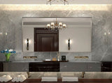 40x30inch Silver Rectangular Wall-mounted Beveled Bathroom Mirror,Square Angle Metal Frame Wall W2091126966