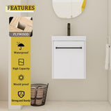 18'' Floating Wall-Mounted Vanity with Ceramic Sink & Soft-Close Cabinet Door, For Small W999P236348