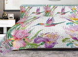 Colorful Bird Flower Design Quilt Set 3 Pieces King Size Soft Warm Bedding Set Include 1 Quilt And 2 15988841